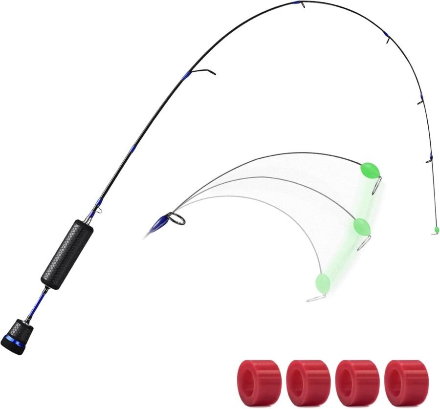 32-Inch Ice Rod with Titanium Spring Bobber Hi-Vis Green Tip