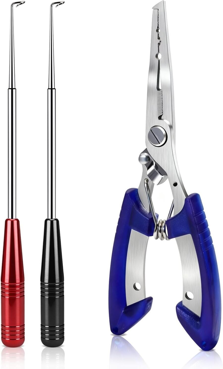 Three-Piece Hook Remover Kit with Split Ring Pliers Non-Slip Magnetic Tip