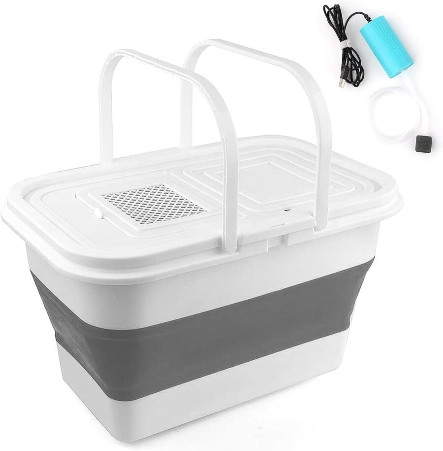 13-Liter Portable Folding Bucket with Oxygen Pump