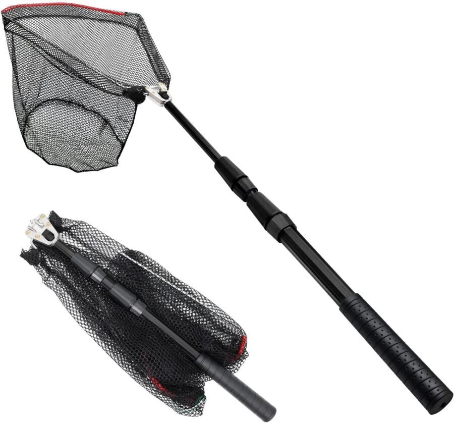 Collapsible Anti-Slip Telescopic Rubber Landing Net Multi-Size 37-98 Inches