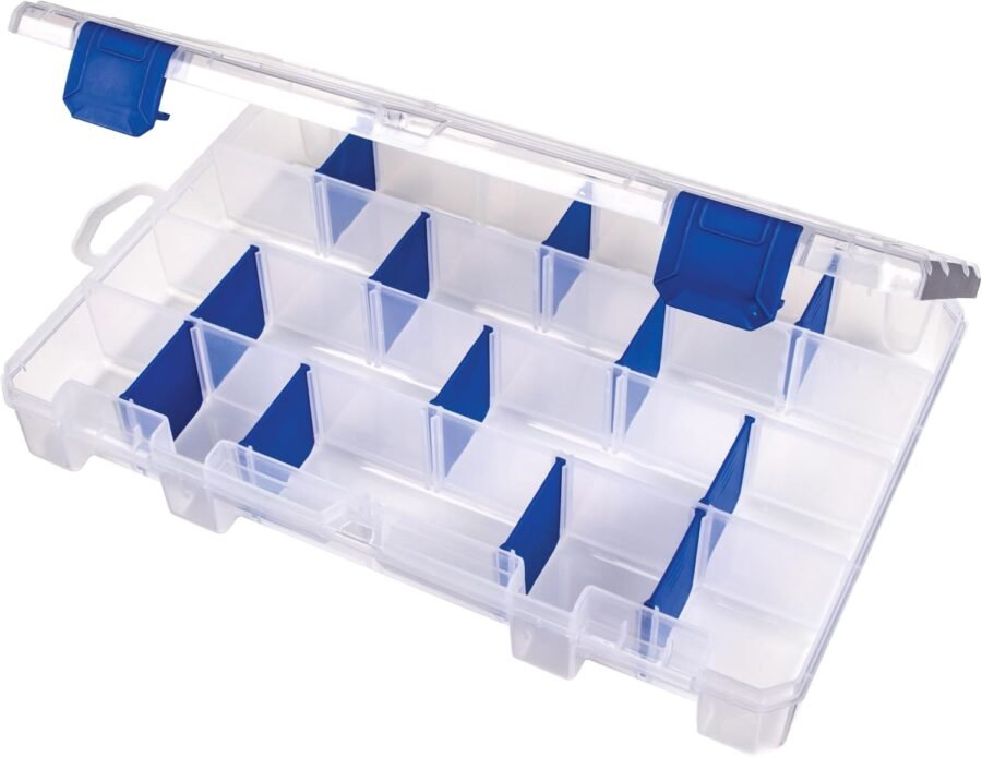 Clear Tackle Box 24 Compartments 12 Anti-Rust Dividers