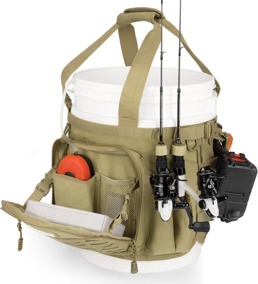 Five-Gallon Bucket Organizer with Rod Holder