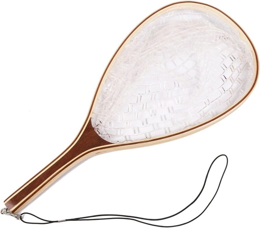 Soft Rubber Landing Net with Wooden Handle