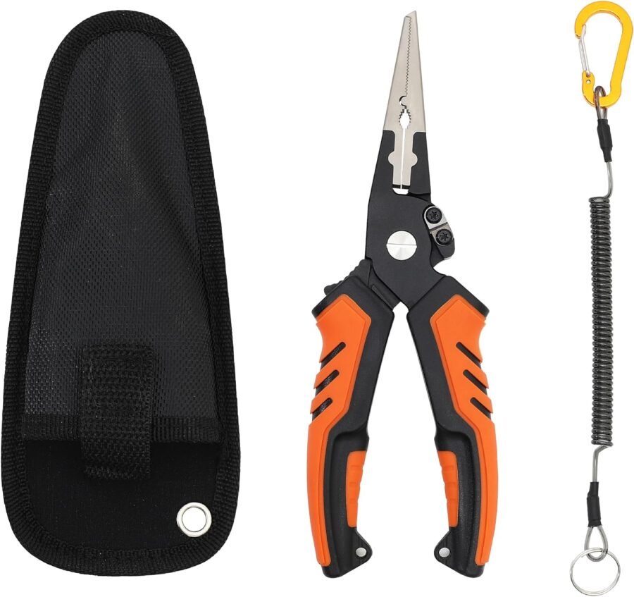 8-Inch Saltwater Corrosion-Resistant Pliers Hook Remover Split Ring Line Cutter