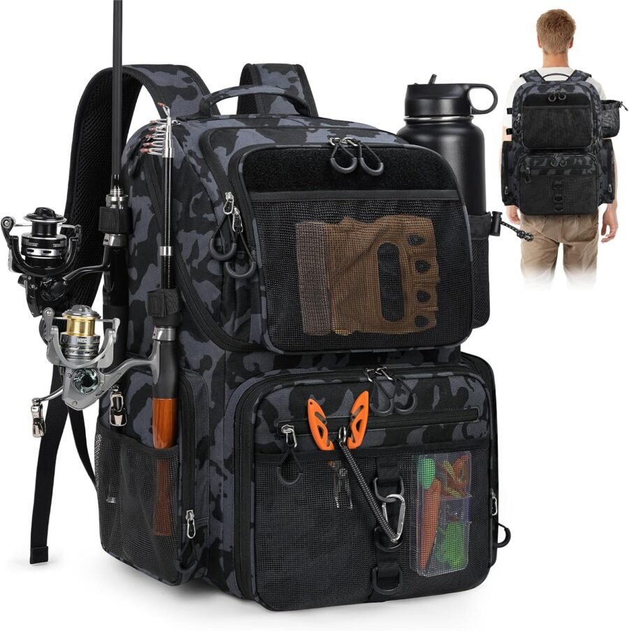 45-Liter Water-Resistant Backpack with Rain Cover